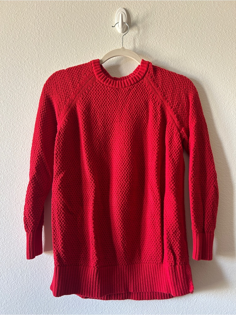 Old Navy Red Waffle-Knit Crewneck Sweater